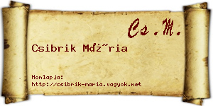 Csibrik Mária névjegykártya